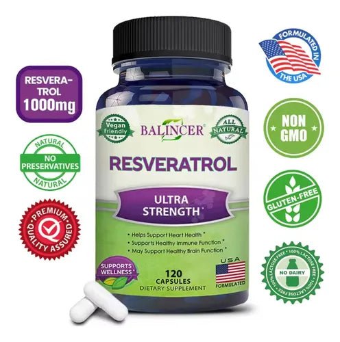Resveratrol 1000 mg por porción Balincer (120 caps) - Quierox - Tienda Online