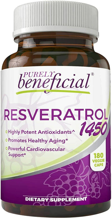Resveratrol 1450 mg por porción de potentes antioxidantes y trans-resveratrol 180 capsulas veganas - Quierox - Tienda Online