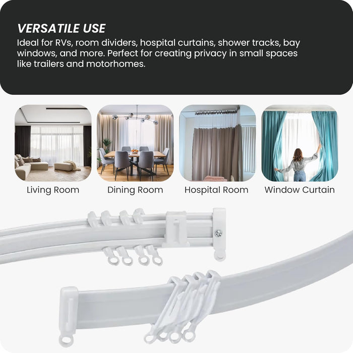 Riel deslizante de plástico para cortinas de 5 metros - Quierox - Tienda Online