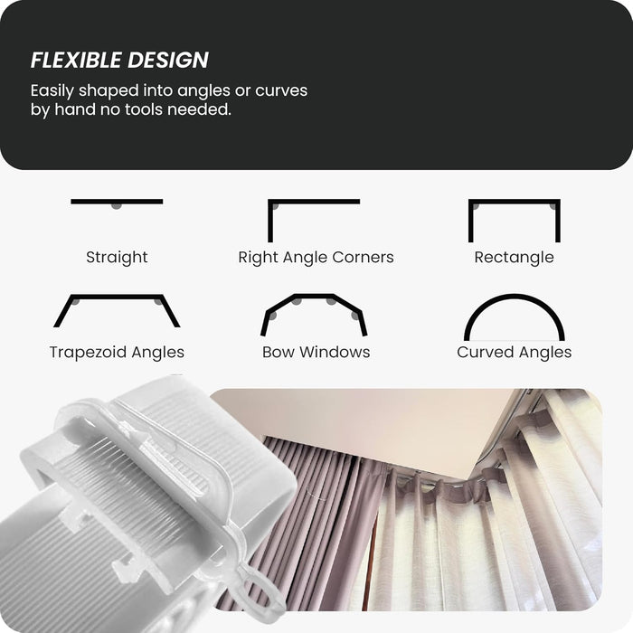 Riel deslizante de plástico para cortinas de 5 metros - Quierox - Tienda Online