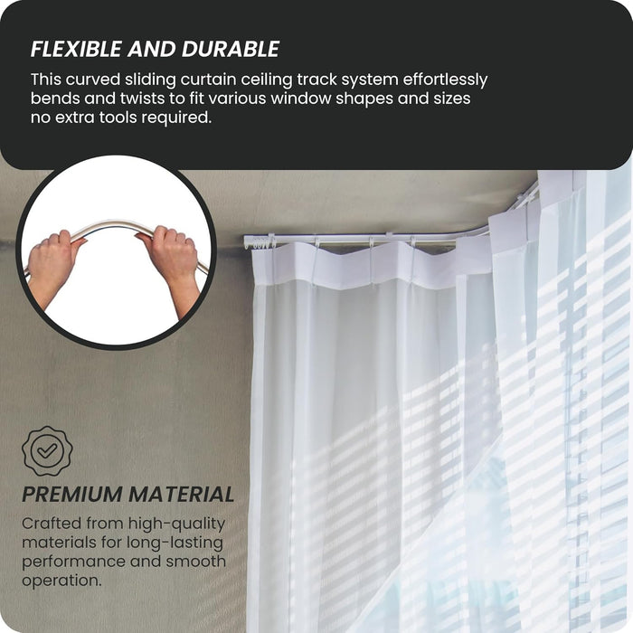 Riel deslizante de plástico para cortinas de 5 metros - Quierox - Tienda Online