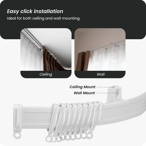 Riel deslizante de plástico para cortinas de 5 metros - Quierox - Tienda Online