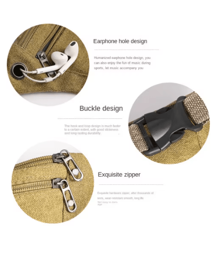 Riñonera de lona para correr, bolso de cintura, para viajes, camping, bolsillo para teléfono - Quierox - Tienda Online