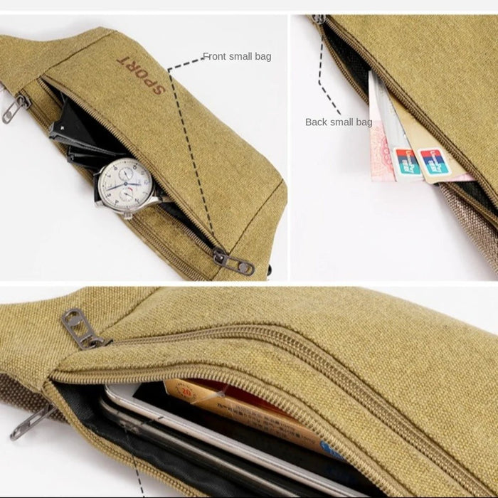 Riñonera de lona para correr, bolso de cintura, para viajes, camping, bolsillo para teléfono - Quierox - Tienda Online