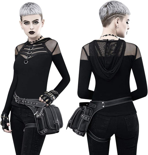 Riñonera Steampunk de piel gótica para hombre y mujer, estilo bandolera, estilo gótico - Quierox - Tienda Online
