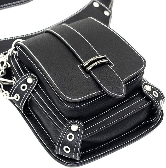 Riñonera Steampunk de piel gótica para hombre y mujer, estilo bandolera, estilo gótico - Quierox - Tienda Online