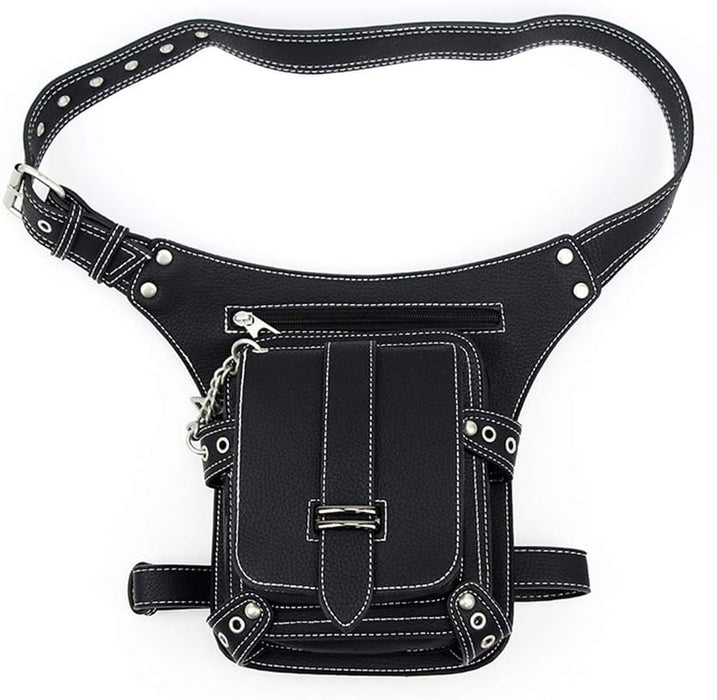 Riñonera Steampunk de piel gótica para hombre y mujer, estilo bandolera, estilo gótico - Quierox - Tienda Online