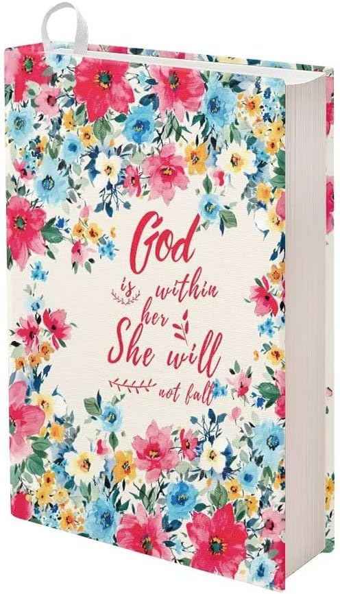 Rnyleeg God is Within Her She Will Not Fall - Funda elástica para libros de texto de tapa dura de hasta 9 x 11" - Quierox - Tienda Online