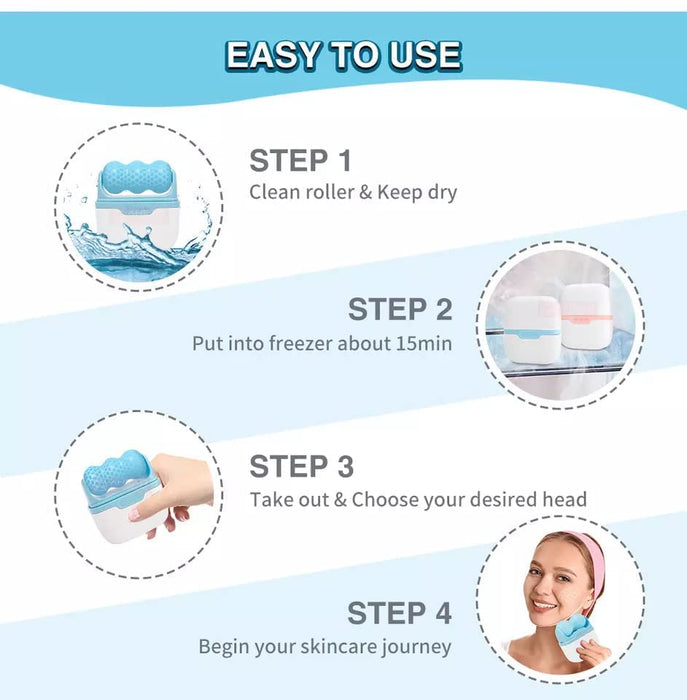 Rodillo de hielo de dos formas para rostro y cuerpo - Quierox - Tienda Online