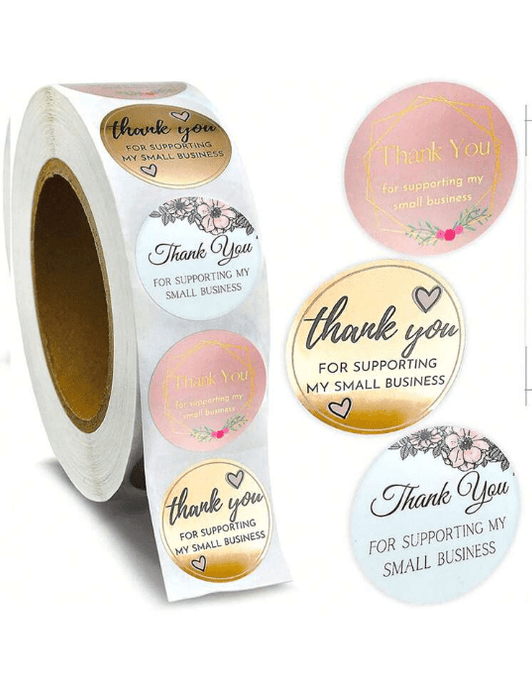 Rollo de 500 pegatinas de agradecimiento para envolver regalos - Quierox - Tienda Online