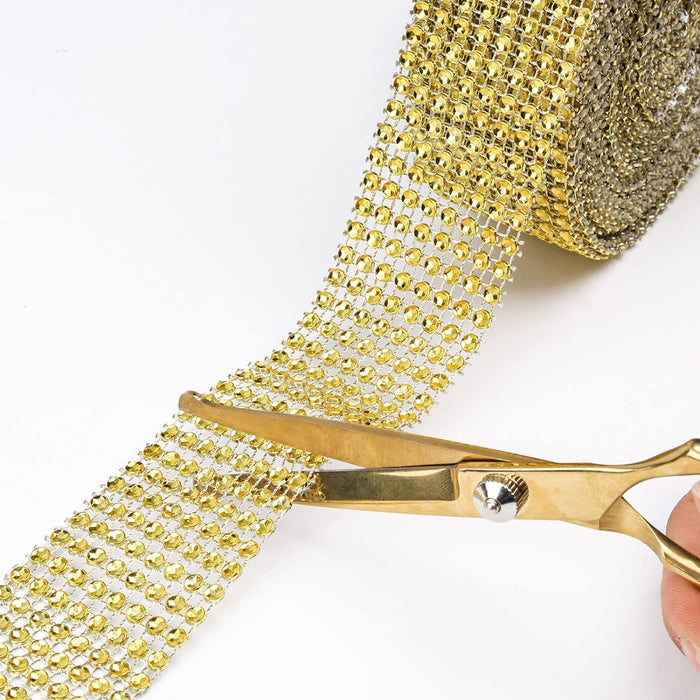 Rollo de cinta de diamantes de imitación de 20 yardas para manualidades, 2 rollos (dorado) - Quierox - Tienda Online