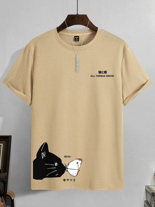 ROMWE Camiseta de chicos con estampado de gato - Quierox - Tienda Online