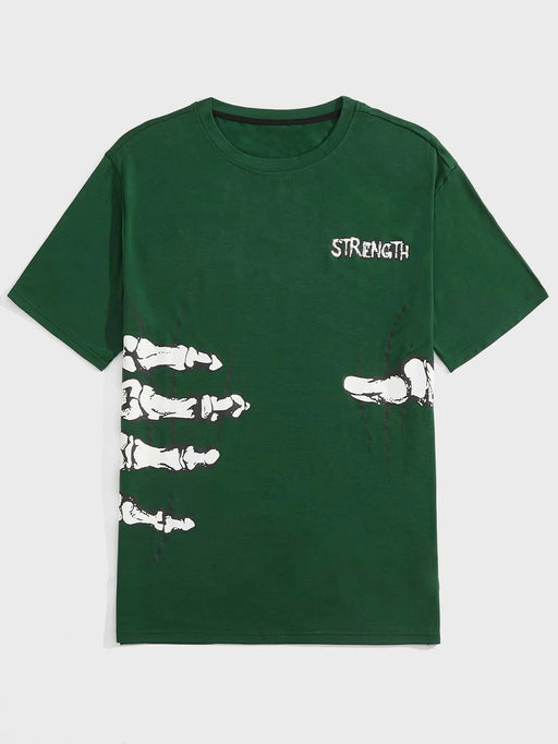 ROMWE Camiseta de hombre con estampado de esqueleto de mano Street Life - Quierox - Tienda Online