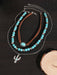 ROMWE Hippie Conjunto de collar de cuentas turquesas estilo vaquero occidental de 3 piezas - Quierox - Tienda Online