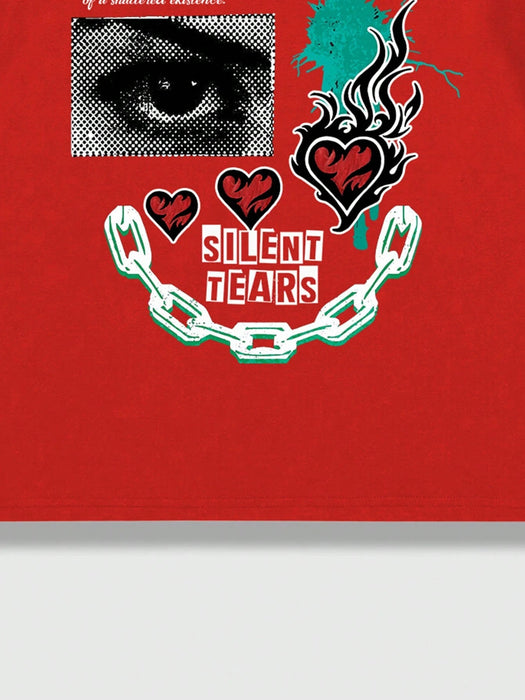 ROMWE MEN Street Life Camiseta De Manga Corta Con Estampado De Letras Para Hombre - Quierox - Tienda Online