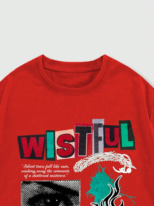 ROMWE MEN Street Life Camiseta De Manga Corta Con Estampado De Letras Para Hombre - Quierox - Tienda Online