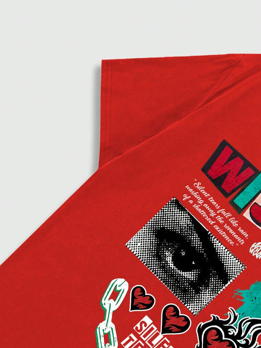 ROMWE MEN Street Life Camiseta De Manga Corta Con Estampado De Letras Para Hombre - Quierox - Tienda Online