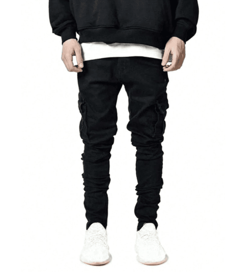 Romwe Vaqueros cargo con bolsillos laterales y solapa para hombre de Street Life, estilo grunge - Quierox - Tienda Online