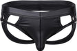 Ropa interior de cuero sintético con tanga y suspensorio abierto para hombre de iEFiEL - Quierox - Tienda Online