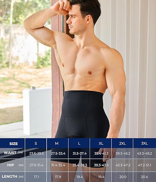 Ropa interior moldeadora para hombre, control de abdomen, pantalones cortos de compresión, moldeador corporal adelgazante - Quierox - Tienda Online