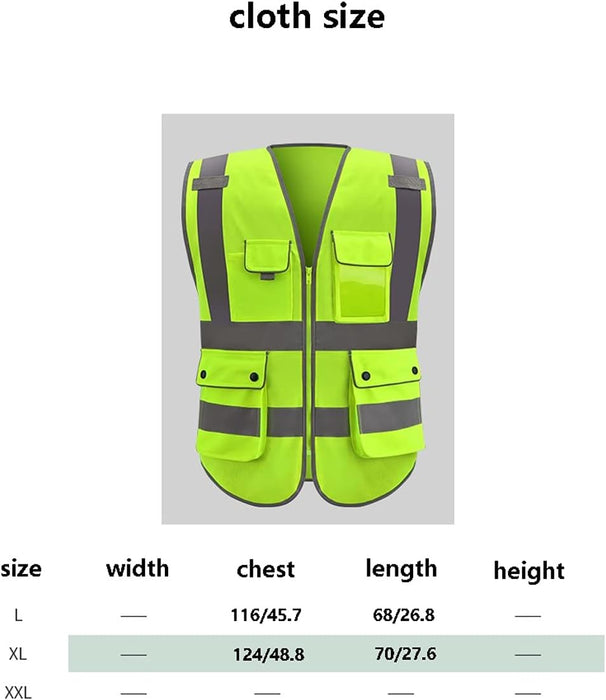 Ropa reflectante, cómodo, transpirable, chaleco de seguridad de alto brillo, bolsillos multifunción - Quierox - Tienda Online