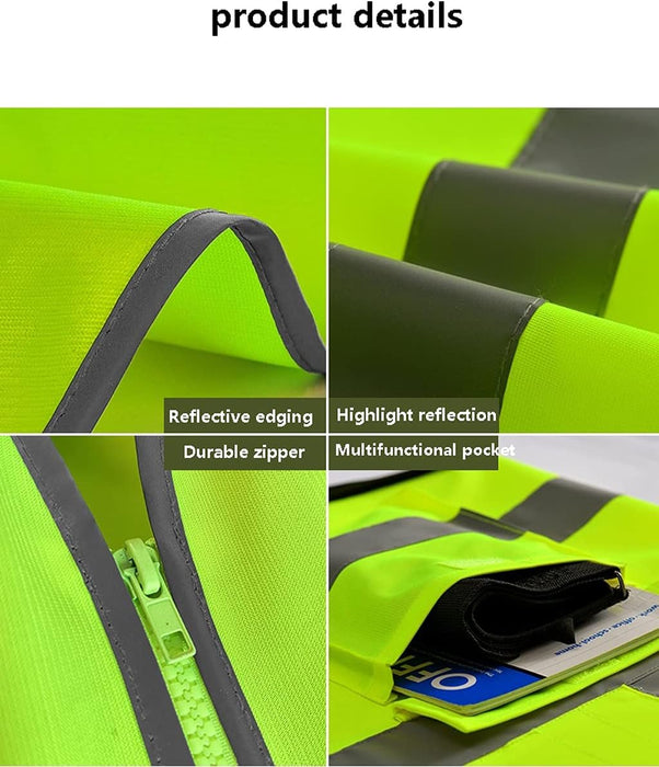 Ropa reflectante, cómodo, transpirable, chaleco de seguridad de alto brillo, bolsillos multifunción - Quierox - Tienda Online