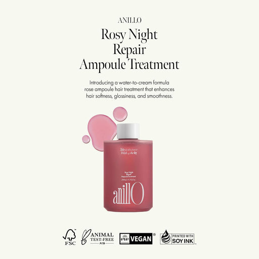 Rosy Night Tratamiento de ampolla para cabello dañado 6.76oz - Quierox - Tienda Online