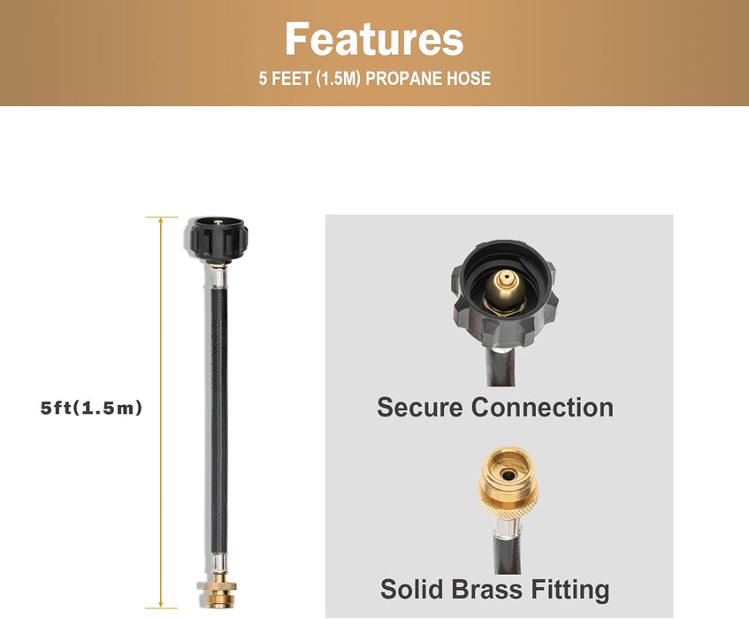 Royal Gourmet ADA1001 - Adaptador de manguera de 5 pies - Quierox - Tienda Online