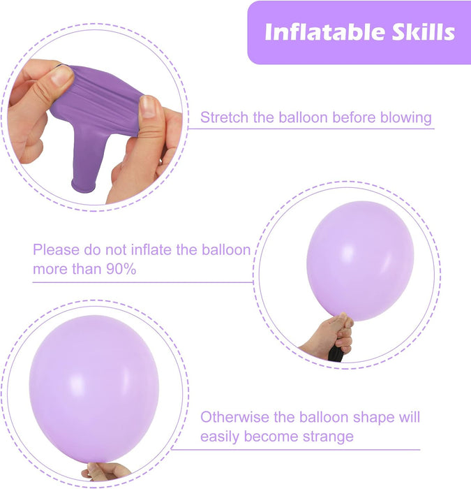 RUBFAC 129 globos de color morado pastel de diferentes tamaños de 18", 12", 10" y 5" - Quierox - Tienda Online