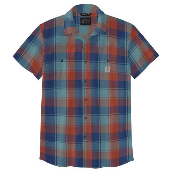 Rugged flex Camisa de manga corta a cuadros ligera de corte relajado y tejido resistente - Quierox - Tienda Online