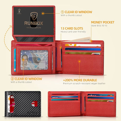 RUNBOX Billeteras delgadas para hombre de cuero para dinero - Quierox - Tienda Online