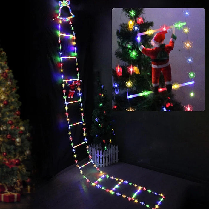 Escalera de luces LED de 3,3 m para decoración navideña