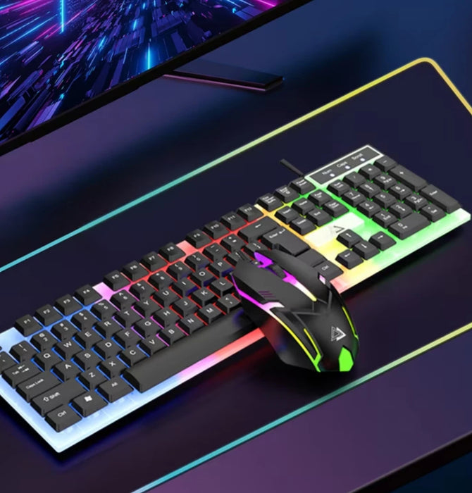 Combo de teclado y ratón para juegos con cable iluminado VODIRK GT100 (estándar)