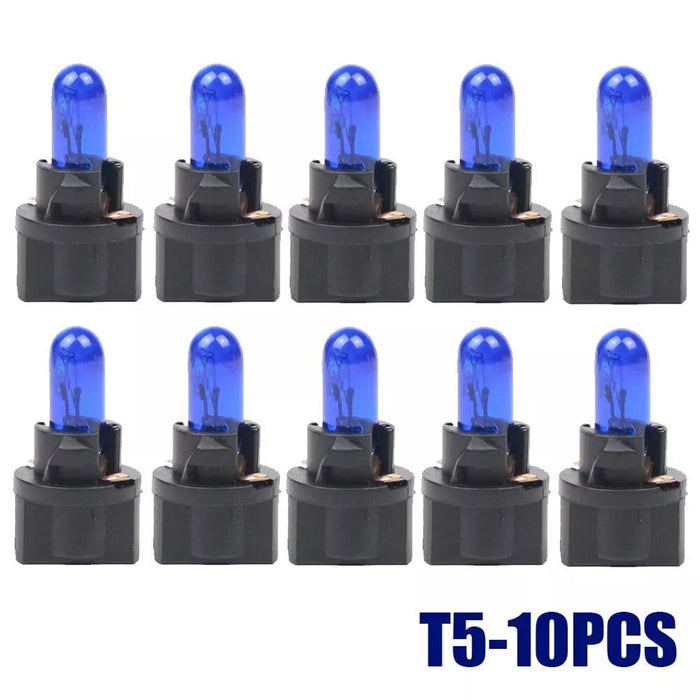 10 bombillas LED azules T5 para el salpicadero del coche y el interior del vehículo.