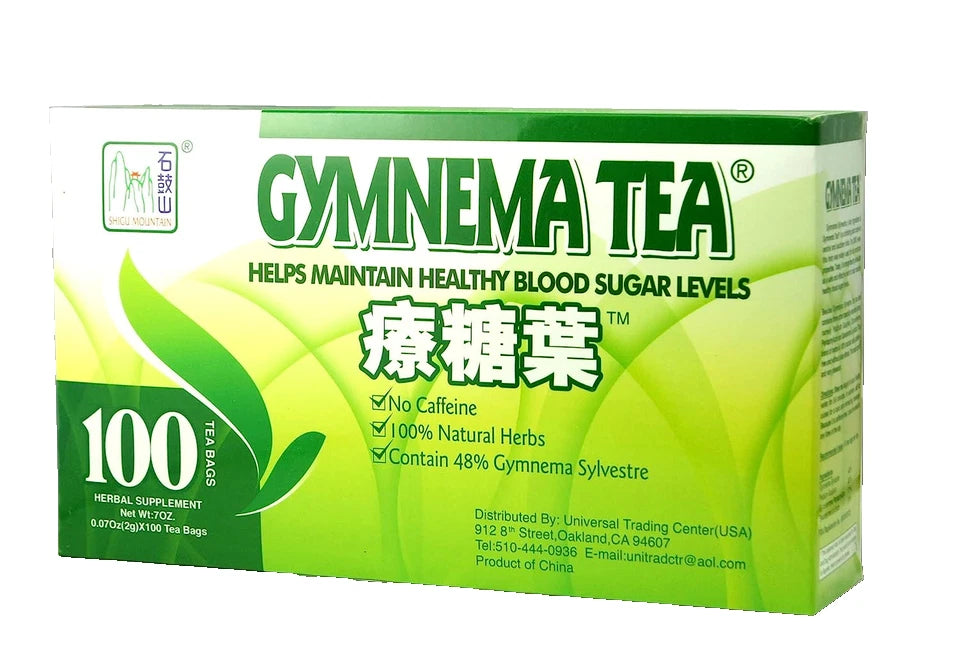 Té verde Gymnema para diabéticos, sin cafeína, 100 bolsitas de té.