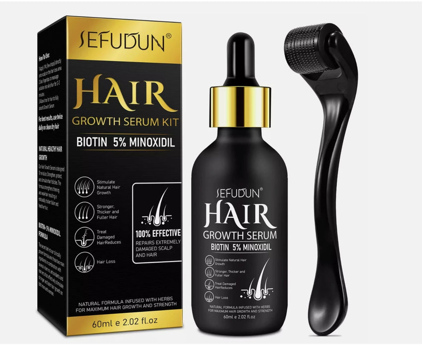 Aceite para el crecimiento de la barba con 5 % de minoxidil + sérum para el crecimiento