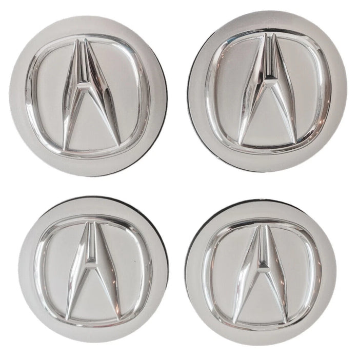 4 tapas centrales de rueda de Acura color gris metalizado 2.75"
