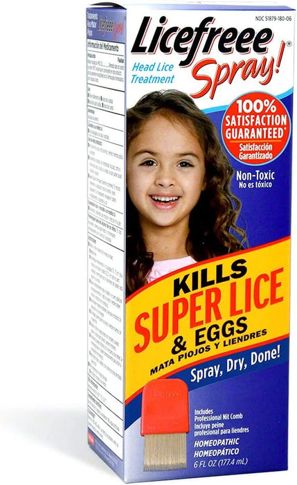 Licefreee Spray, Tratamiento Para Piojos Para Ninos Y Adultos, Incluye Peine.