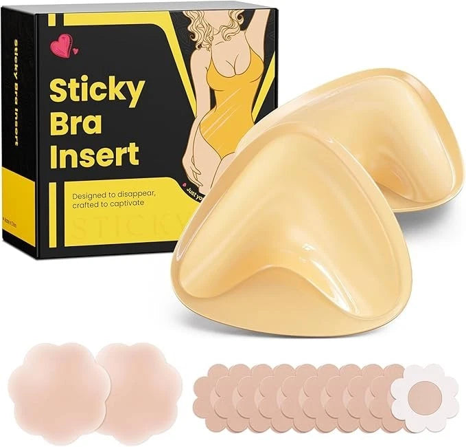 Almohadillas adhesivas de doble cara con efecto push-up, inserciones invisibles para sujetadores