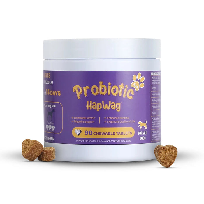 HAPWAG Multivitamínico 8 en 1 Blandos para Perros Probióticos, Apoyo Intestinal e Inmunológico 90 tabletas