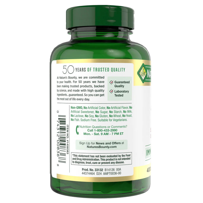 Natures Bounty Zinc 50 mg, paquete de 400 cápsulas
