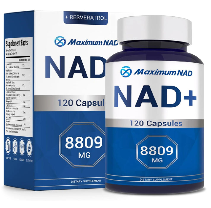 Suplemento NAD+ 120 cápsulas liposomal con resveratrol para energía celular