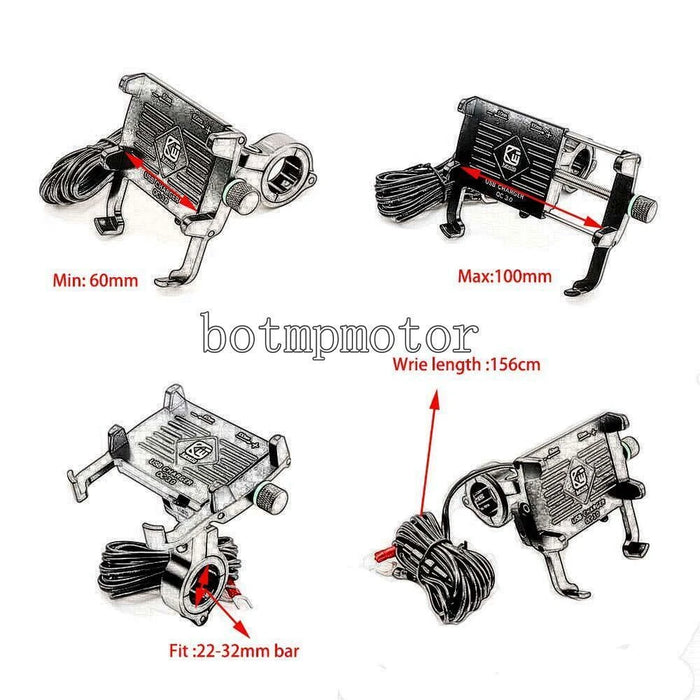 Soporte cargador para teléfono móvil de motocicleta o scooter M6R
