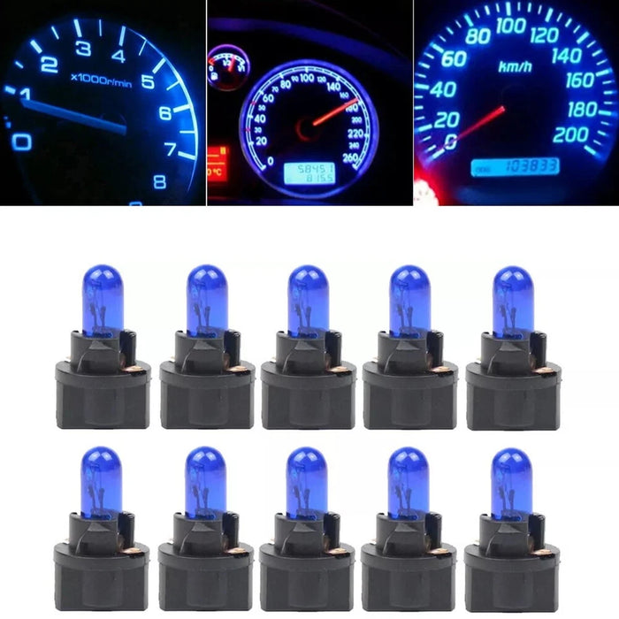 10 bombillas LED azules T5 para el salpicadero del coche y el interior del vehículo.