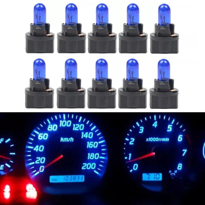10 bombillas LED azules T5 para el salpicadero del coche y el interior del vehículo.