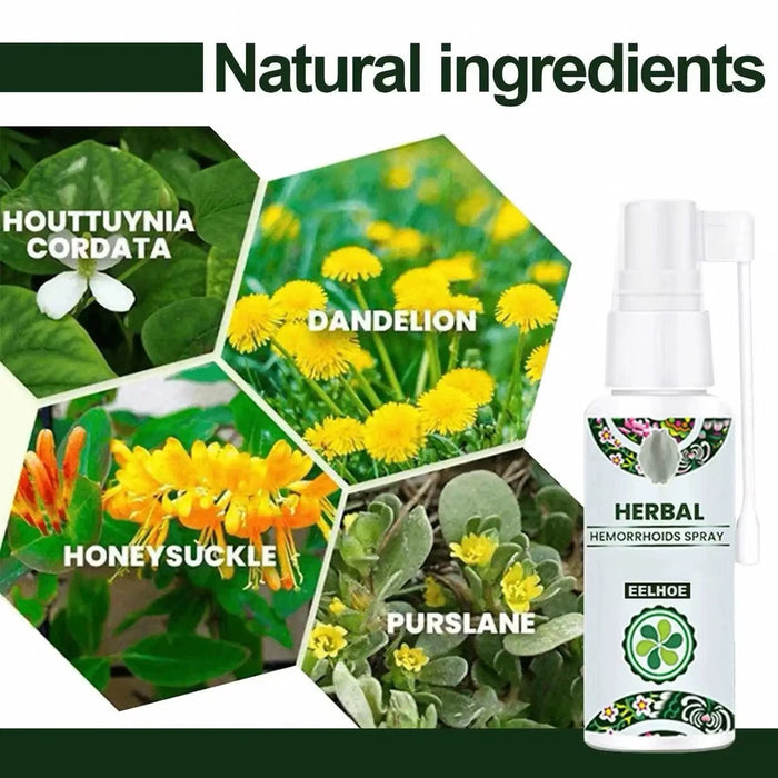 Spray natural para hemorroides a base de hierbas