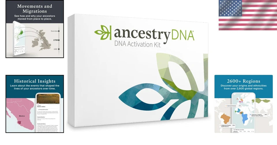Kit interactivo de prueba de etnicidad de ADN: Explore su ascendencia y árboles genealógicos fácilmente
