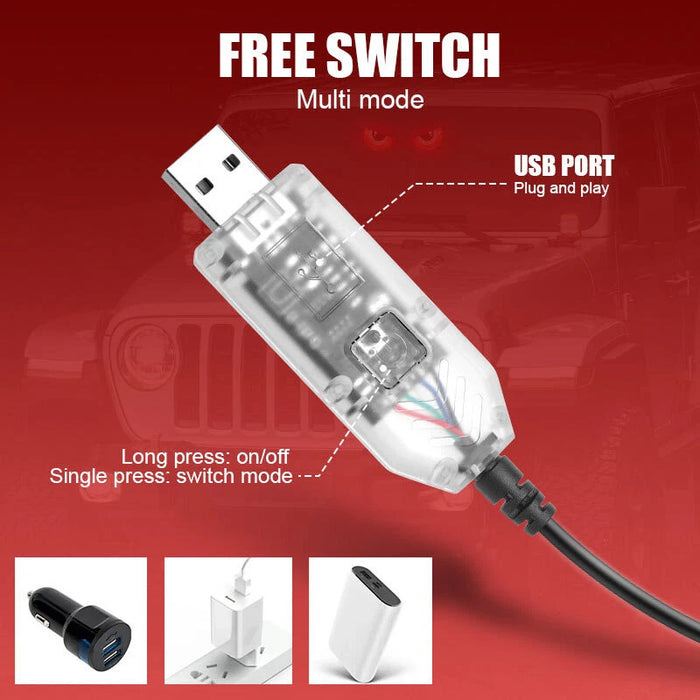 Luz dinámica ojos para coches ojos LED parabrisas decoración de coche ventana