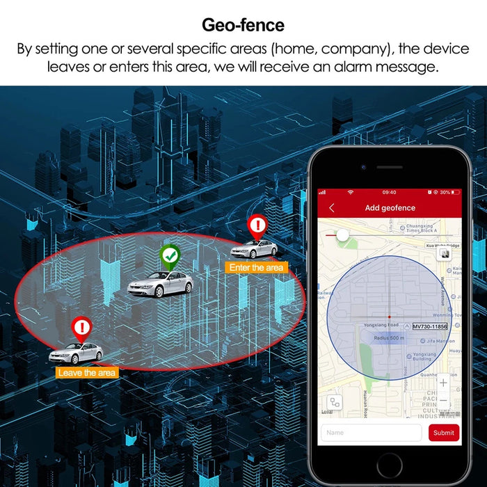 Rastreador GPS MiCODUS MV730 4G para automóvil, relé de 9-90 V