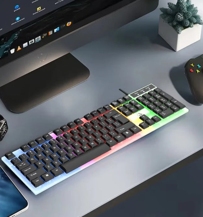 Combo de teclado y ratón para juegos con cable iluminado VODIRK GT100 (estándar)